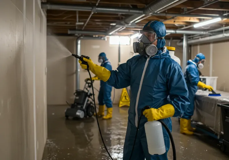 Basement Sanitization and Antimicrobial Treatment process in Lincoln County, WV