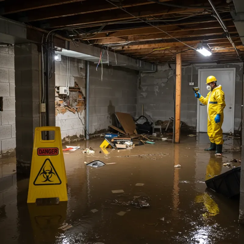 Flooded Basement Electrical Hazard in Lincoln County, WV Property