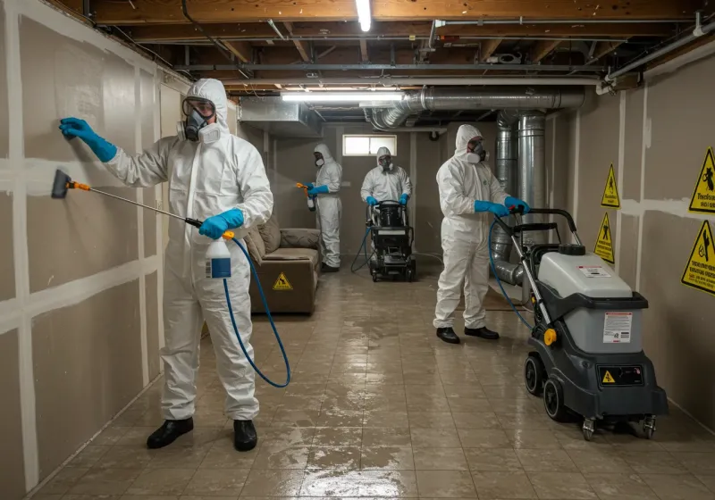 Basement Moisture Removal and Structural Drying process in Lincoln County, WV